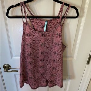 Pink + Black Printed Tank Blouse | Size Med/Large